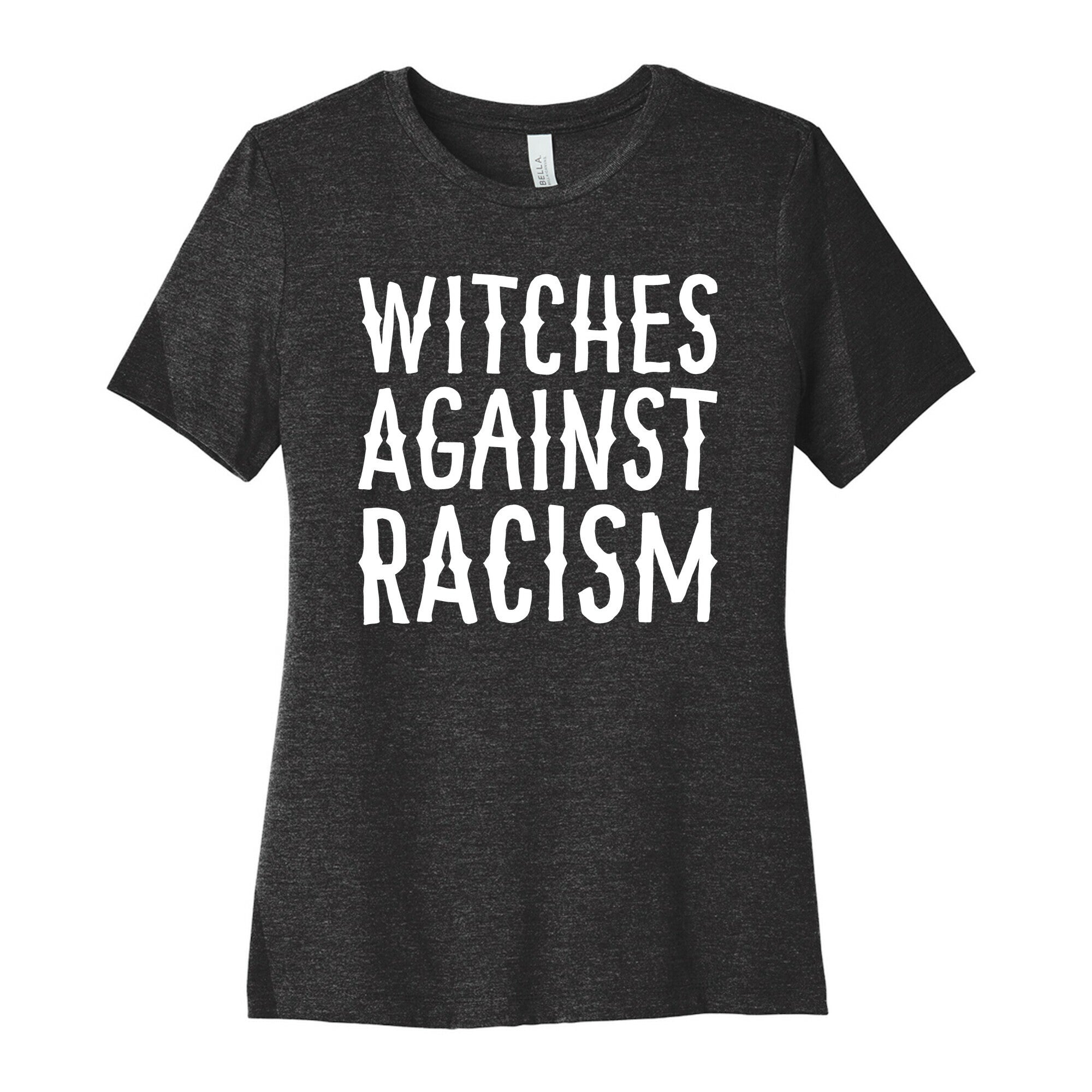 Witches Against Racism White Print Women's Cotton Tee